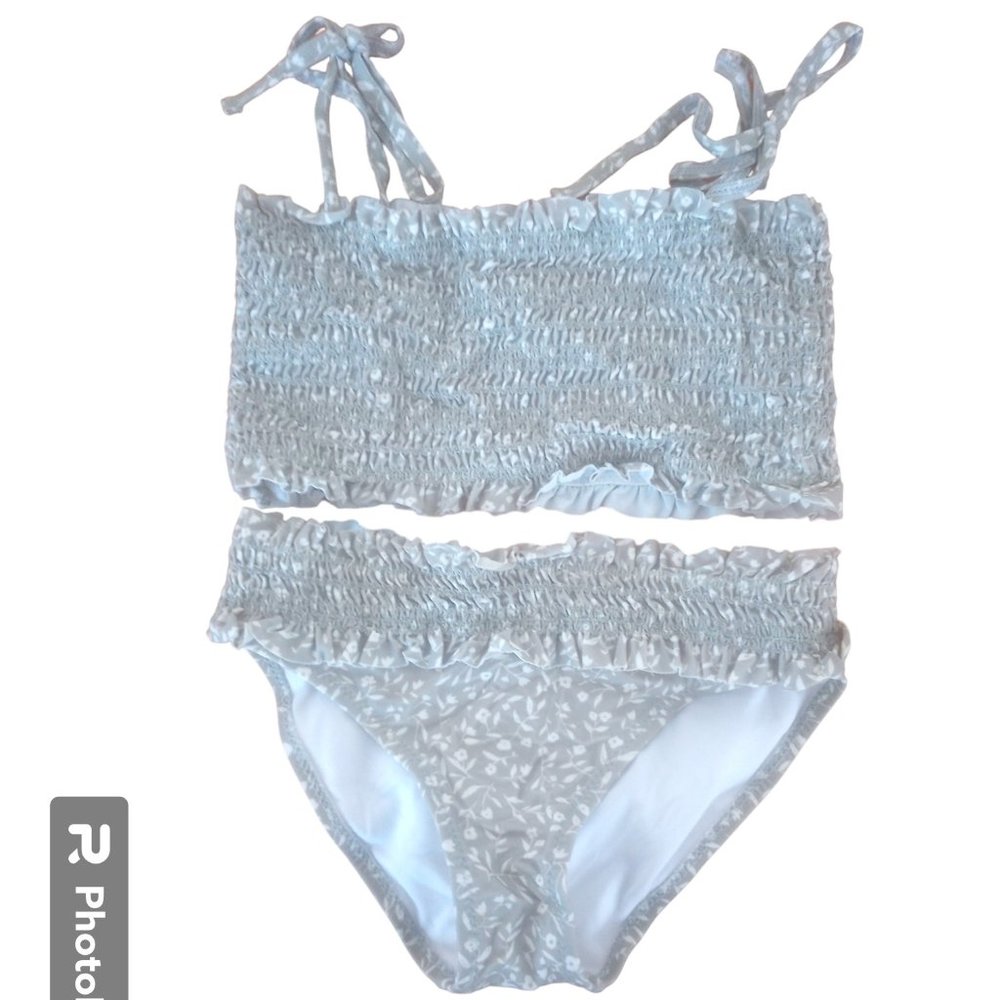 Rylee and Cru Sage Garden Smocked Bikini size 12-14